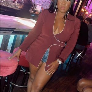 Burgundy studded Vintage blazer